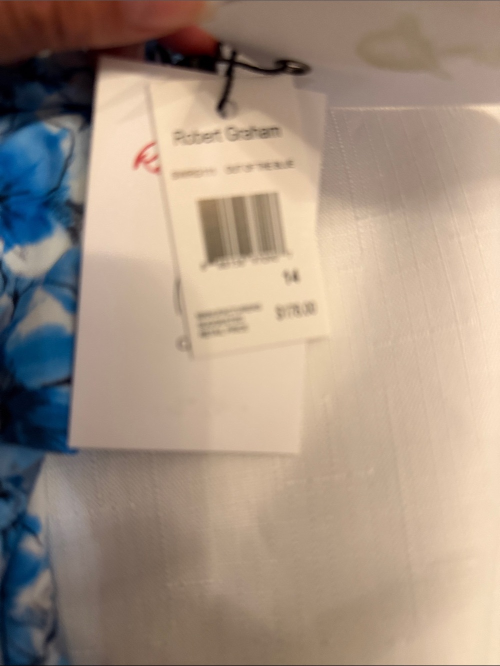 ROBERT GRAHAM BLUE FLORAL SWIMSUIT. NEW WITH TAGS AND HYGENIC LINING. - Picture 4 of 11